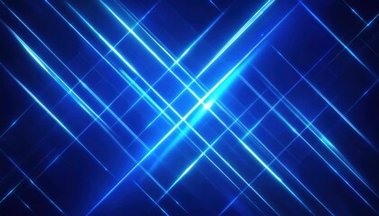 glowing blue intersecting light beams on deep dark background, abstract futuristic energy grid, digital art for tech design

