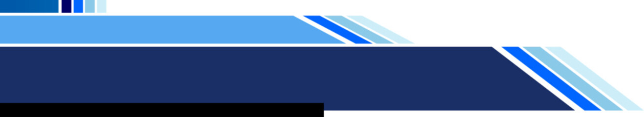 Futuristic blue tech banner with geometric shapes.