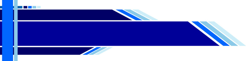 Futuristic blue tech banner with geometric shapes.