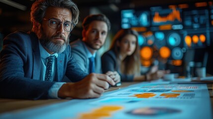 Fototapeta premium Business team reviewing data
