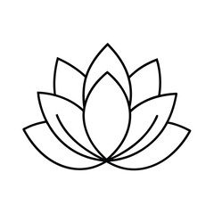 Simple Line Art Lotus Flower Design, Elegant Minimalist Botanical Illustration