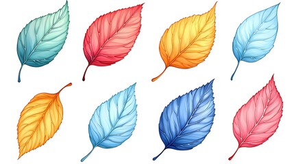 Obraz premium Colorful Autumn Leaves Collection.