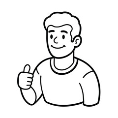 Happy Man Giving Thumbs Up Positive Feedback Approval