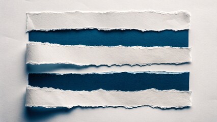 Fototapeta premium Minimalist Torn Paper Strips with Textured Edges on White V3