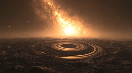 Alien Planet Rings Sunrise