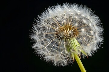 Fototapeta premium dandelion on black background