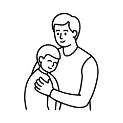 Obraz premium Loving Father and Child Embrace, Gentle Care, Warm Bond