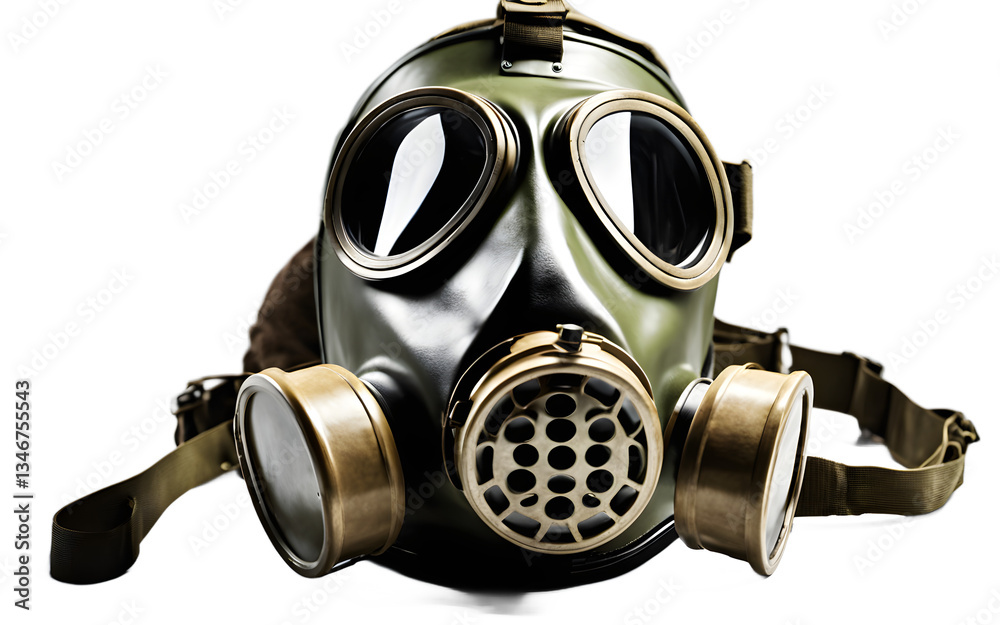 Poster world war ii gas mask isolated on a empty plain background