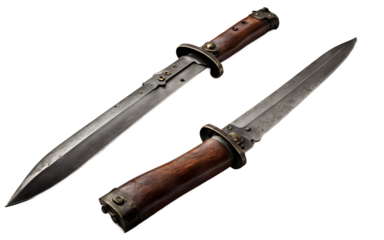 World War I bayonet isolated on a empty plain background