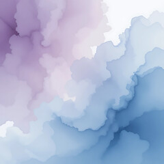 Fototapeta premium Soft Purple and Blue Watercolor Clouds