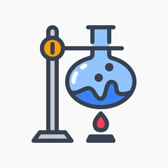 Design Illustration graphic of Bunsen Burner icon with colored line style. Suitable for UI, mobile design, web design, etc.