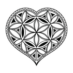 Pattern in the form of a mandala. Henna tattoo mandala. Mehndi style. Decorative pattern in oriental style. Coloring book page.