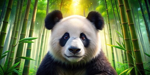 Obraz premium Adorable Giant Panda, Wildlife, Majestic Bear