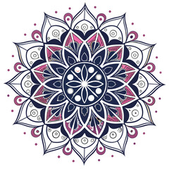 Pattern in the form of a mandala. Henna tattoo mandala. Mehndi style. Decorative pattern in oriental style. Coloring book page.