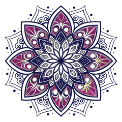Pattern in the form of a mandala. Henna tattoo mandala. Mehndi style. Decorative pattern in oriental style. Coloring book page.