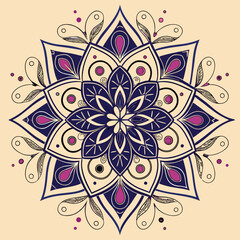 Pattern in the form of a mandala. Henna tattoo mandala. Mehndi style. Decorative pattern in oriental style. Coloring book page.