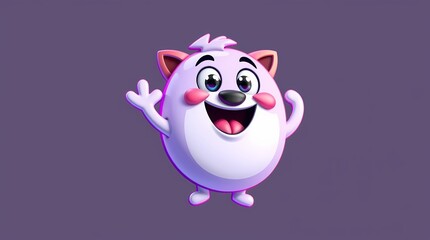 Fototapeta premium 3D rendered cartoon mascot logo playful design, glossy shading, bright and vibrant colors, friendly expression, infrared spectrumv