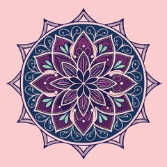 Pattern in the form of a mandala. Henna tattoo mandala. Mehndi style. Decorative pattern in oriental style. Coloring book page.