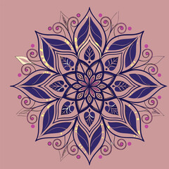 Pattern in the form of a mandala. Henna tattoo mandala. Mehndi style. Decorative pattern in oriental style. Coloring book page.