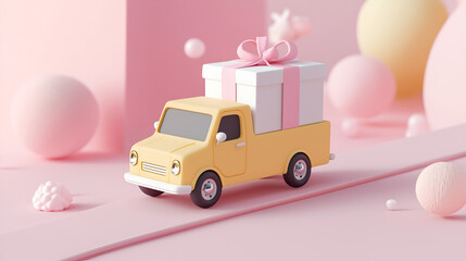 Fun and Stylish Gift Transport in a Dreamy Setting