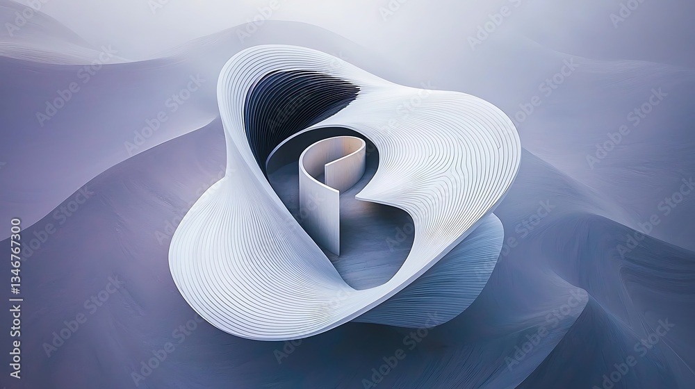 Aufkleber abstract architectural structure nestled in a desert landscape