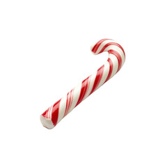 Obraz premium Candy Cane with Red and White Stripes on a Plain Background