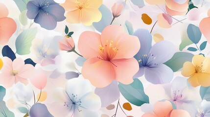 Elegant floral design featuring soft pastel colors and delicate details with artistic blossoms on a white backdrop