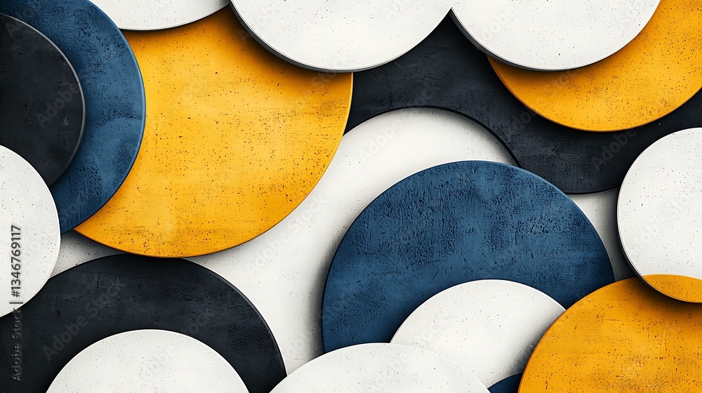Aufkleber abstract circles of various colors and textures create a dynamic design