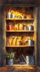 Rustic Garden Shed Treasures, Gardening tools