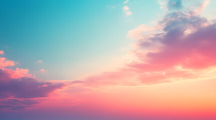 Obraz premium Serene sunset gradient wallpaper nature soft hues background tranquil atmosphere wide view peaceful concept