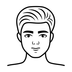 Vector Icon Representing a Man s Face for Cosmetics and Hairdressing
