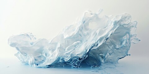 Obraz premium Ephemeral Dance: A dynamic sculpture of water, suspended mid-air, its liquid form frozen in an ethereal dance of curves and folds, capturing the essence of fluidity and transformation.