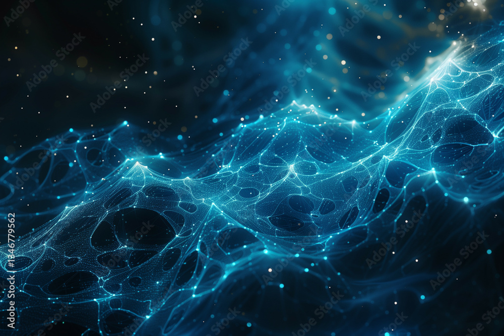 Wall mural this image illustrates a dynamic and intricate network of connections, showcasing a vivid display of