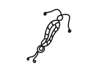 Set of an Bacteria and Virus Illustration