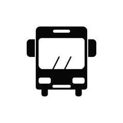 Fototapeta premium Bus icon isolated black and white editable illustration 