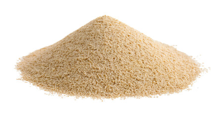 Fine Pile of Light Brown Powdery Substance on White Background