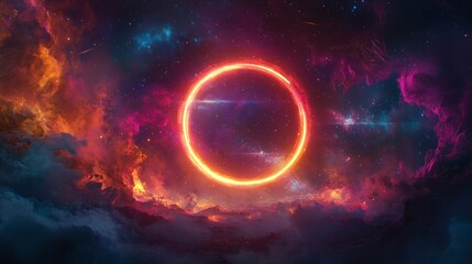Fototapeta premium Cosmic Ring Nebula Background Image