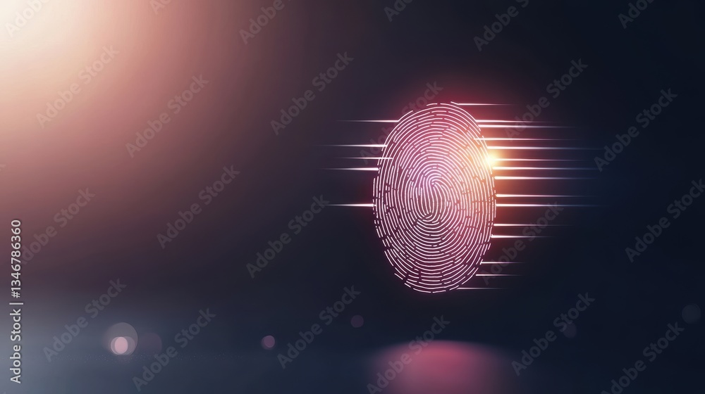 Poster Abstract representation of a fingerprint with motion blur, evoking themes of identity and security in a digital context.