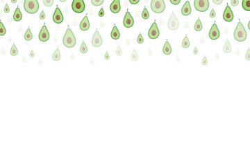 Scattered Avocado Halves Border Frame Background