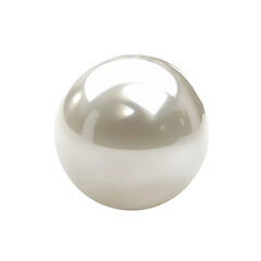 Shiny, smooth pearl sphere on a white background.