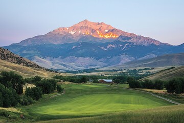 Naklejka premium Sunrise Golf Course for Mountain Majesty.