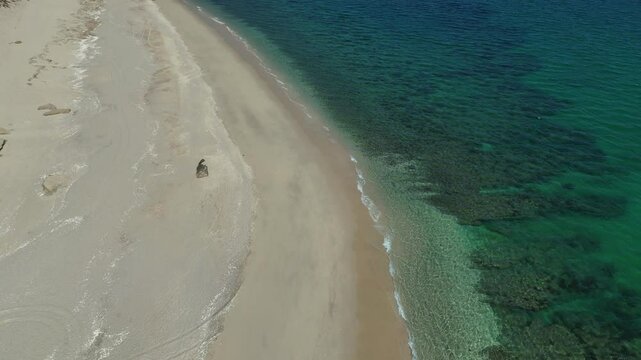 la ventana bcs playa punta arena beach aerial drone panorama baja california sur mexico landscape