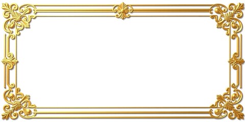 Elegant Gold Page Border with Blank Space for Design