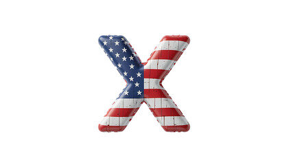 USA Flag color font X