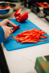 Red pepper cut into strips