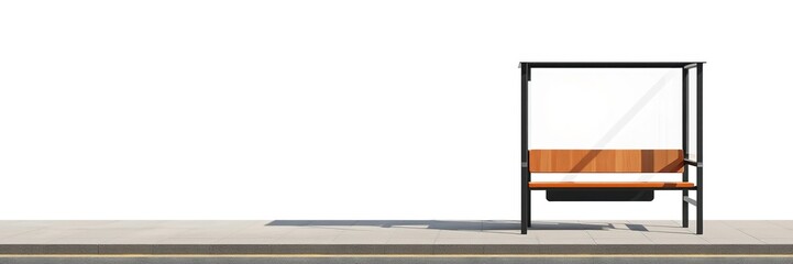 Empty New York City Bus Stop Bench Mockup for Design