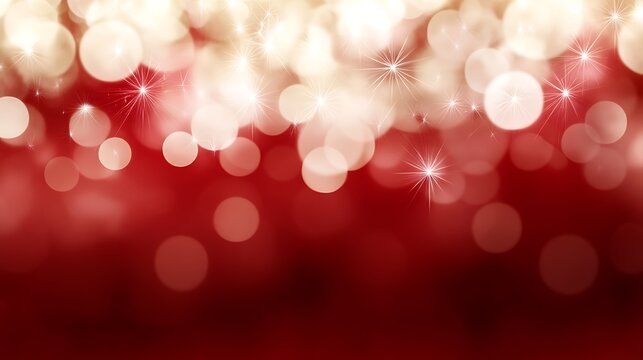 Festive red bokeh lights background for celebration