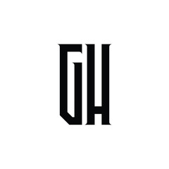 GH monogram logo design letter text name symbol monochrome logotype alphabet character simple logo