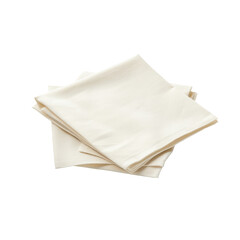 Three folded cream-colored napkins stacked neatly.