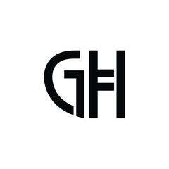 GH monogram logo design letter text name symbol monochrome logotype alphabet character simple logo